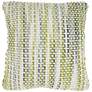 Life Styles Green Gray Basket Weave 20" Square Throw Pillow