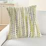 Life Styles Green Gray Basket Weave 20" Square Throw Pillow
