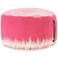 Life Styles Hot Pink Stonewash Fabric Drum Pouf Ottoman
