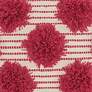 Life Styles Hot Pink Tufted Pom Poms 18" Square Throw Pillow