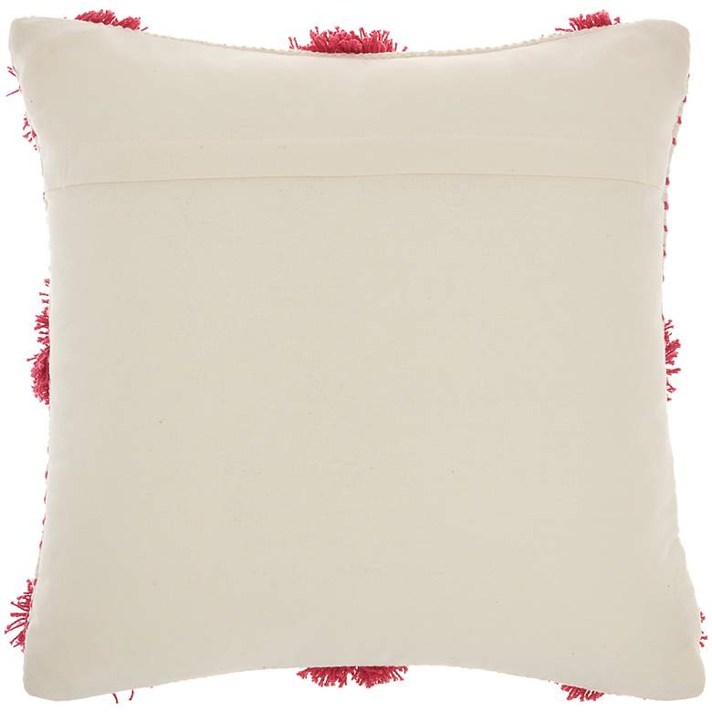 Image 4 Life Styles Hot Pink Tufted Pom Poms 18" Square Throw Pillow more views