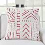 Life Styles Hot Pink Woven Boho 20" Square Throw Pillow