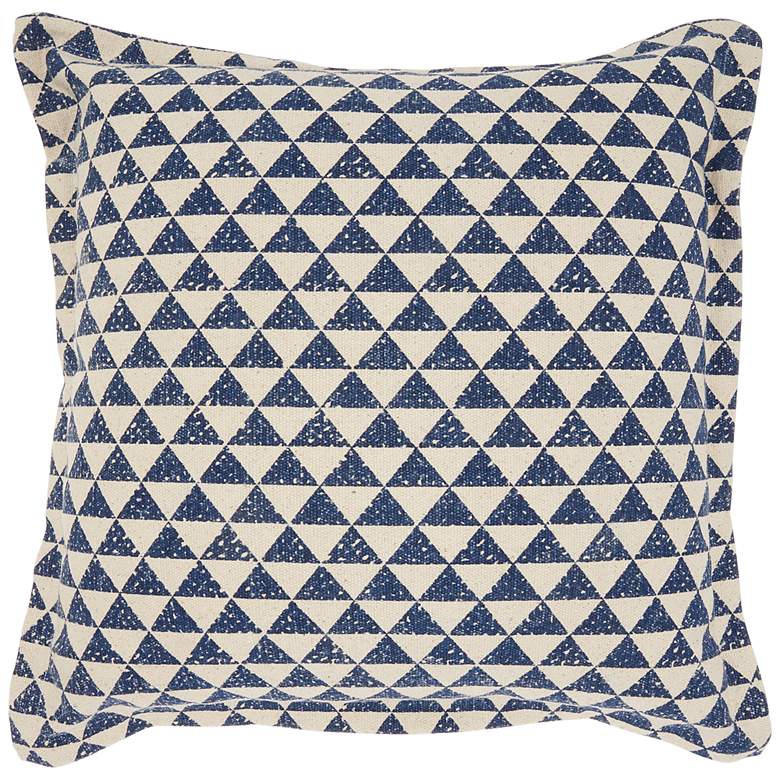 Image 2 Life Styles Indigo Triangles 20" Square Throw Pillow