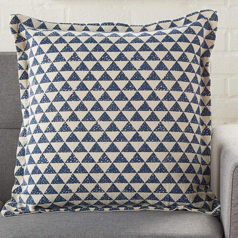 Image 1 Life Styles Indigo Triangles 20" Square Throw Pillow