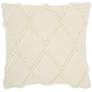 Life Styles Ivory Diamond Lattice 18" Square Throw Pillow