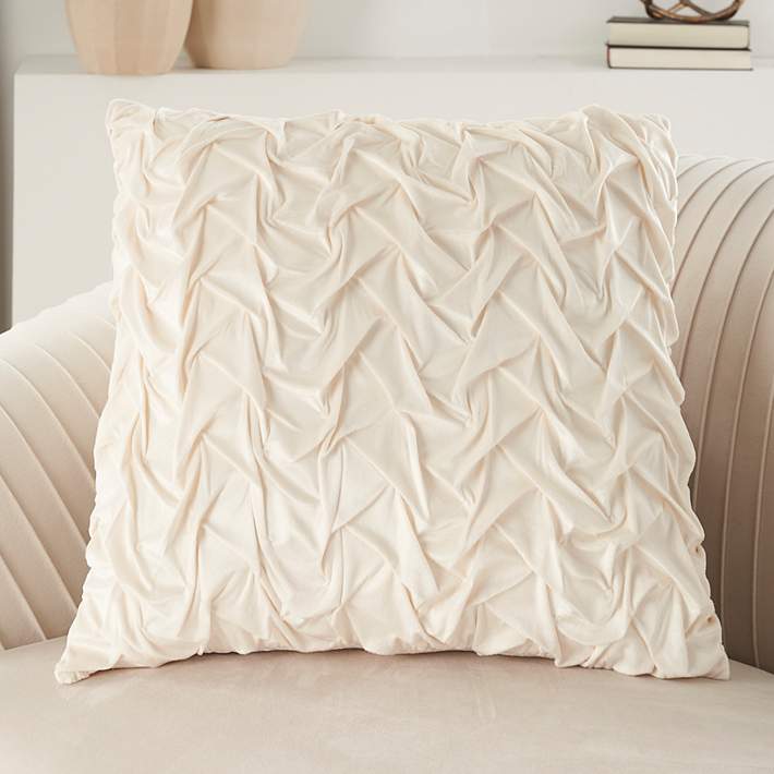 White Textured Wave Throw Pillow Cover 22x22
