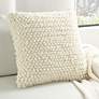 Life Styles Ivory Thin Group Loops 20" Square Throw Pillow