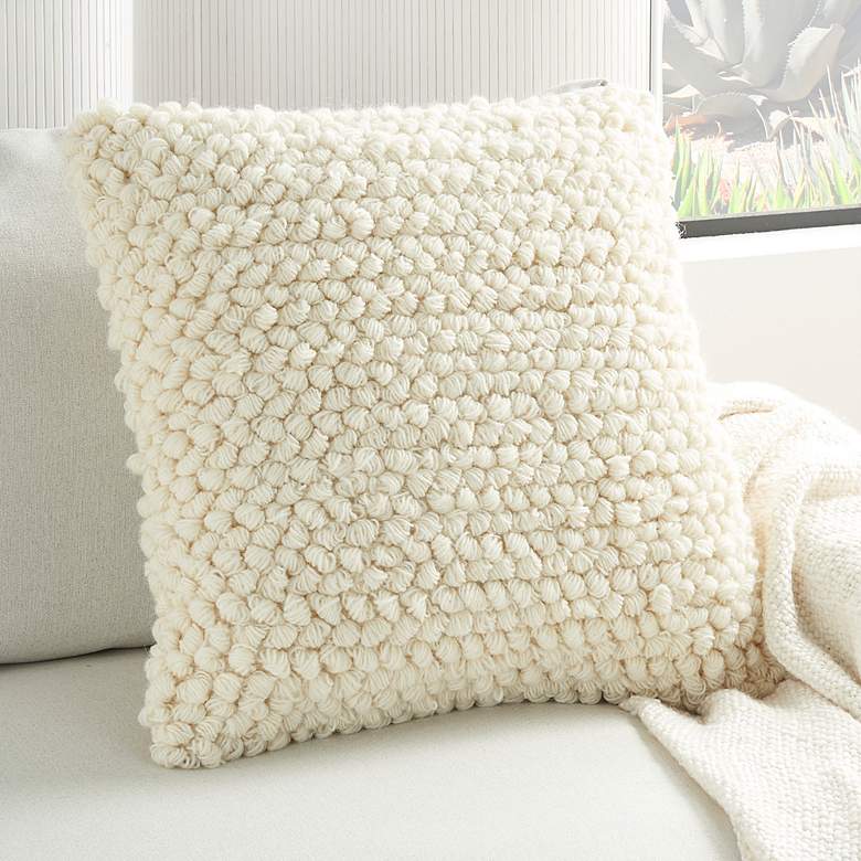 Image 1 Life Styles Ivory Thin Group Loops 20 inch Square Throw Pillow