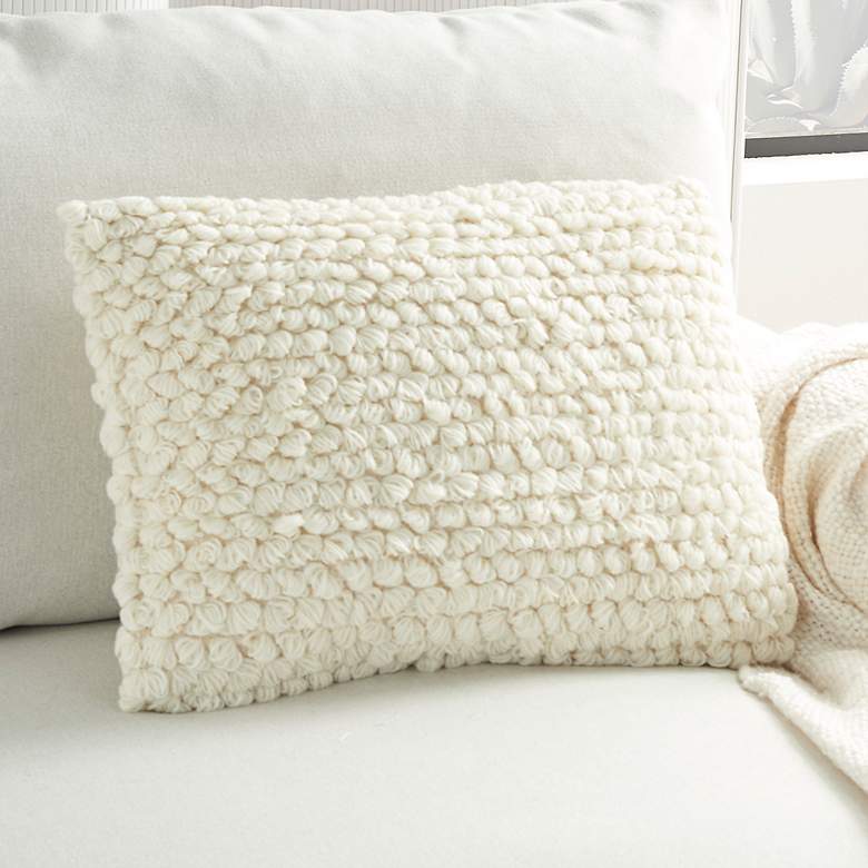 Life Styles Ivory Thin Group Loops 20&quot; x 14&quot; Throw Pillow