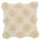 Life Styles Ivory Tufted Pom Poms 18" Square Throw Pillow