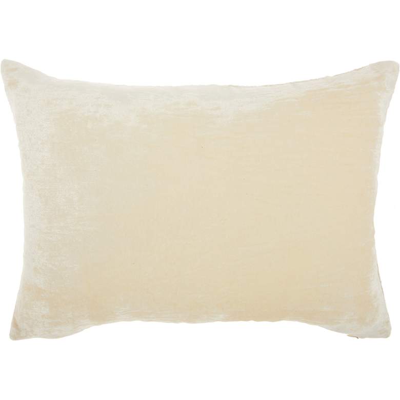 Image 2 Life Styles Ivory Velvet Interlock 20"x14" Throw Pillow more views