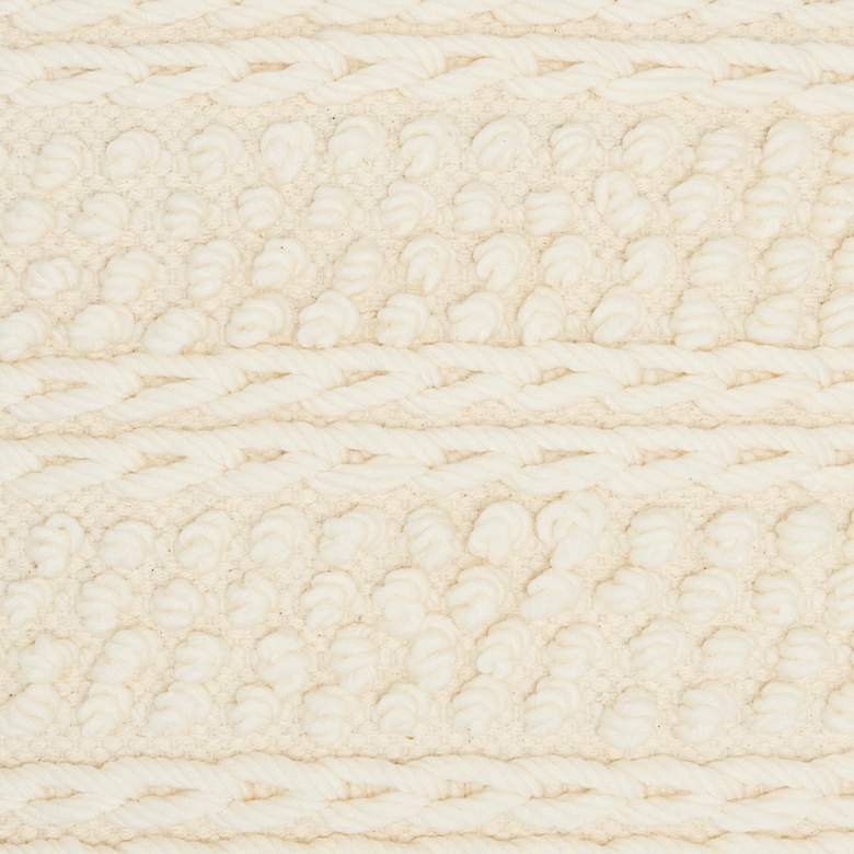 Image 3 Life Styles Ivory Woven Stripes 18" Square Throw Pillow more views