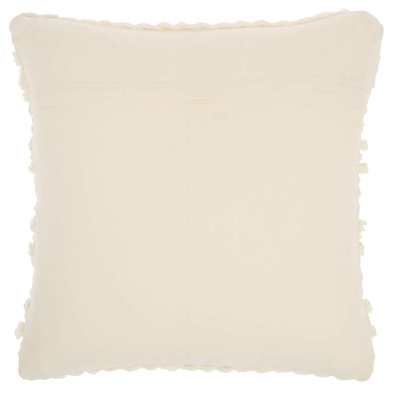 Image 4 Life Styles Ivory Woven Stripes 18" Square Throw Pillow more views
