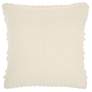 4_Life Styles Ivory Woven Stripes 18" Square Throw Pillow more views