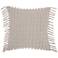 Life Styles Khaki Cut Fray Texture 20" Square Throw Pillow