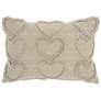 2_Life Styles Khaki Raised Hearts 20"x14" Throw Pillow