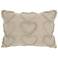 Life Styles Khaki Raised Hearts 20"x14" Throw Pillow