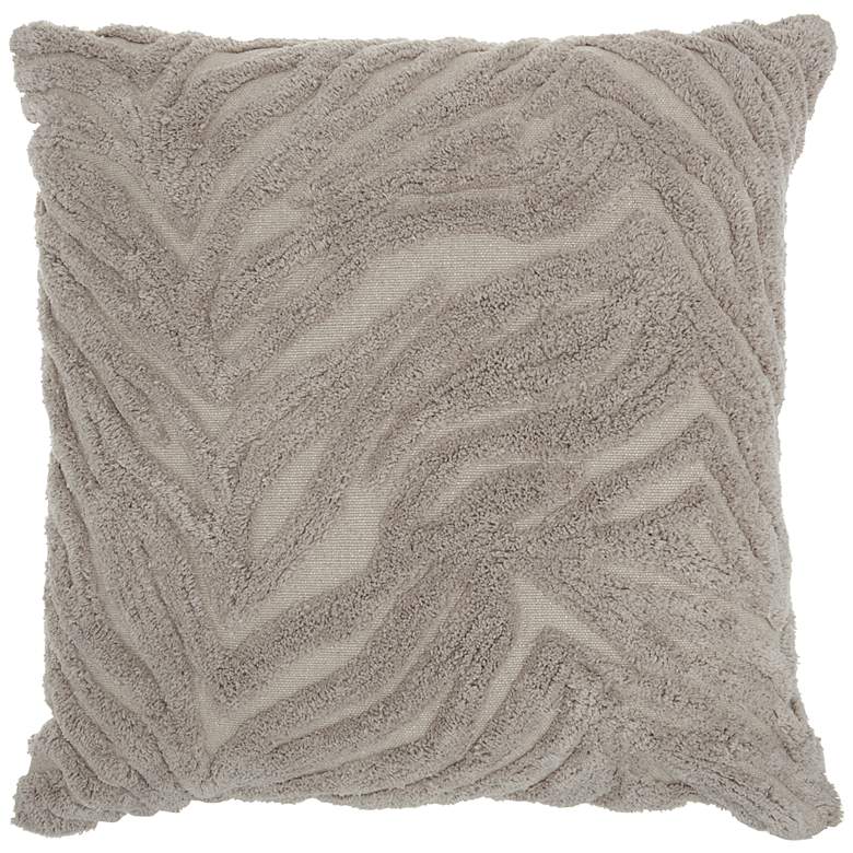 Image 2 Life Styles Khaki Raised Zebra 24 inch Square Throw Pillow