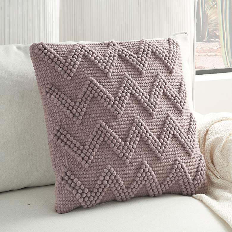 Image 1 Life Styles Lavender Chevron 20" Square Throw Pillow