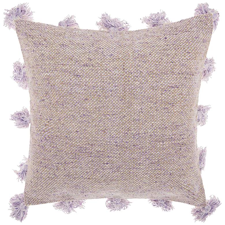 Life Styles Lavender Tassel Border 18&quot; Square Throw Pillow