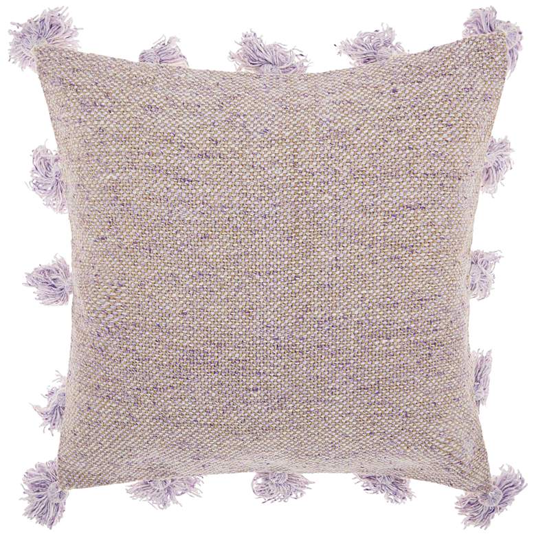 Image 1 Life Styles Lavender Tassel Border 18 inch Square Throw Pillow