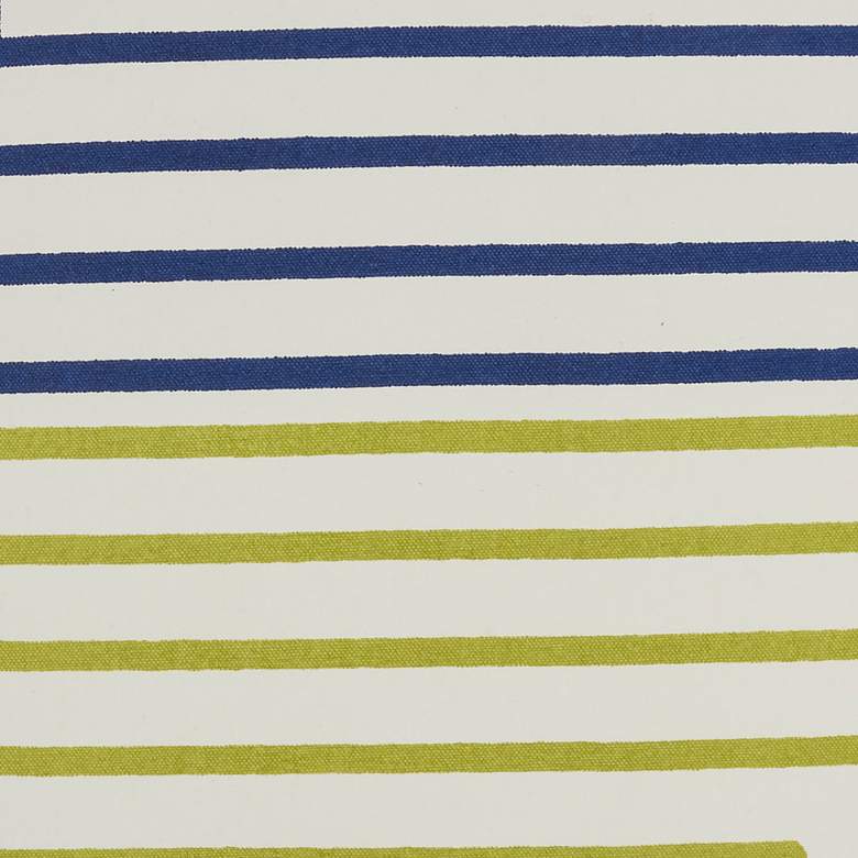 Image 3 Life Styles Lime Blue Lines 18" Square Throw Pillow more views