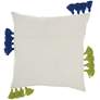 Life Styles Lime Blue Lines 18" Square Throw Pillow