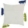Thumbnail4 of Life Styles Lime Blue Lines 18" Square Throw Pillow more views