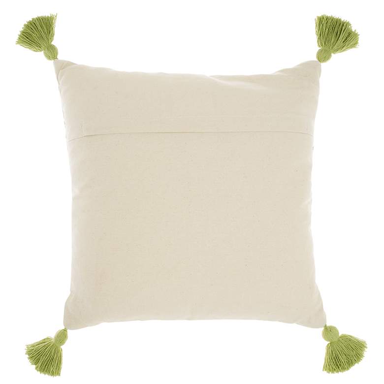 Image 4 Life Styles Lime Lattice 18 inch Square Throw Pillow w/ Tassels more views