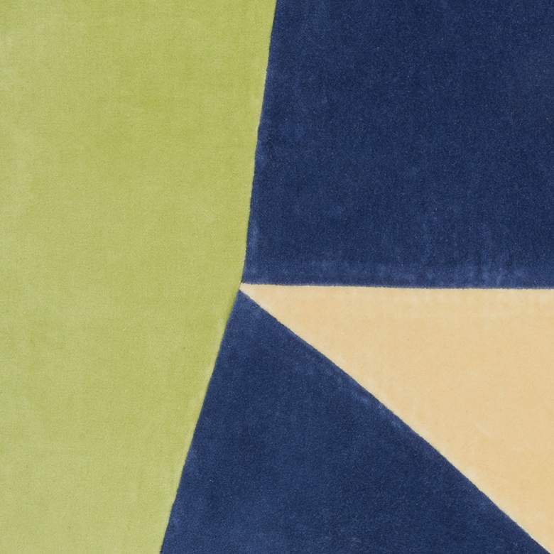 Image 3 Life Styles Lime Navy Color Block 18" Square Throw Pillow more views