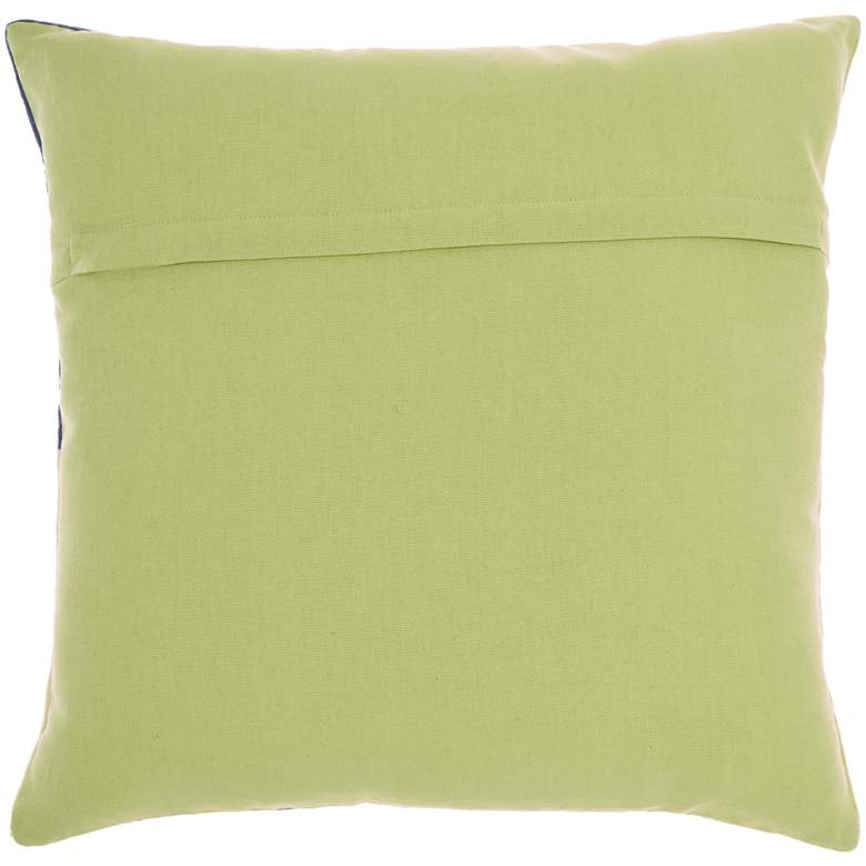 Image 4 Life Styles Lime Navy Color Block 18 inch Square Throw Pillow more views