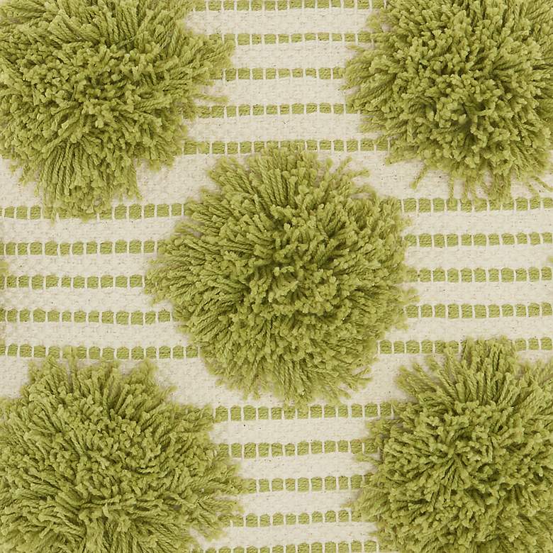 Image 3 Life Styles Lime Tufted Pom Poms 18" Square Throw Pillow more views