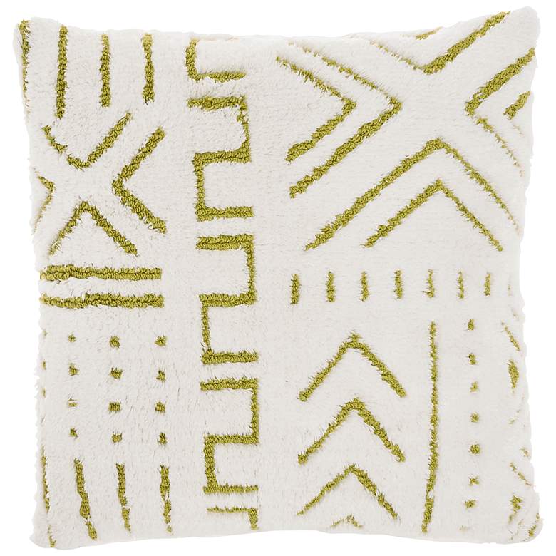 Image 2 Life Styles Lime Woven Boho 20 inch Square Throw Pillow
