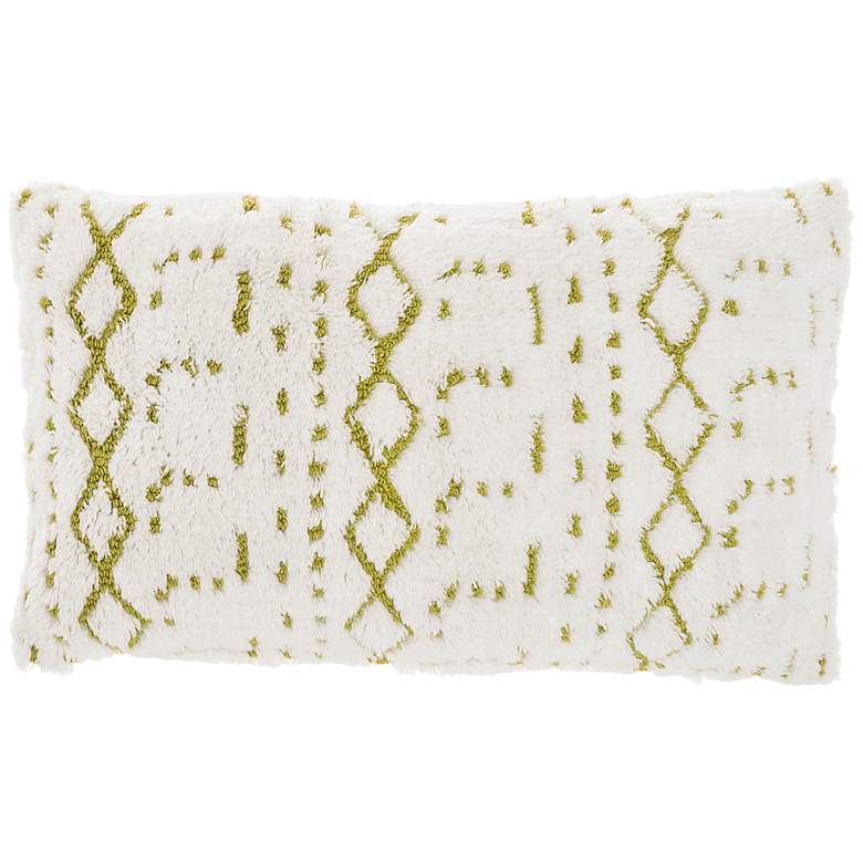 Image 2 Life Styles Lime Woven Boho 20 inch x 12 inch Throw Pillow