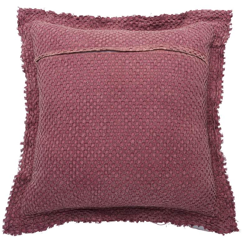 Image 4 Life Styles Maroon Waffle Stonewash 22 inch Square Throw Pillow more views