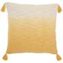 Life Styles Mustard Ombre Tassels 22" Square Throw Pillow