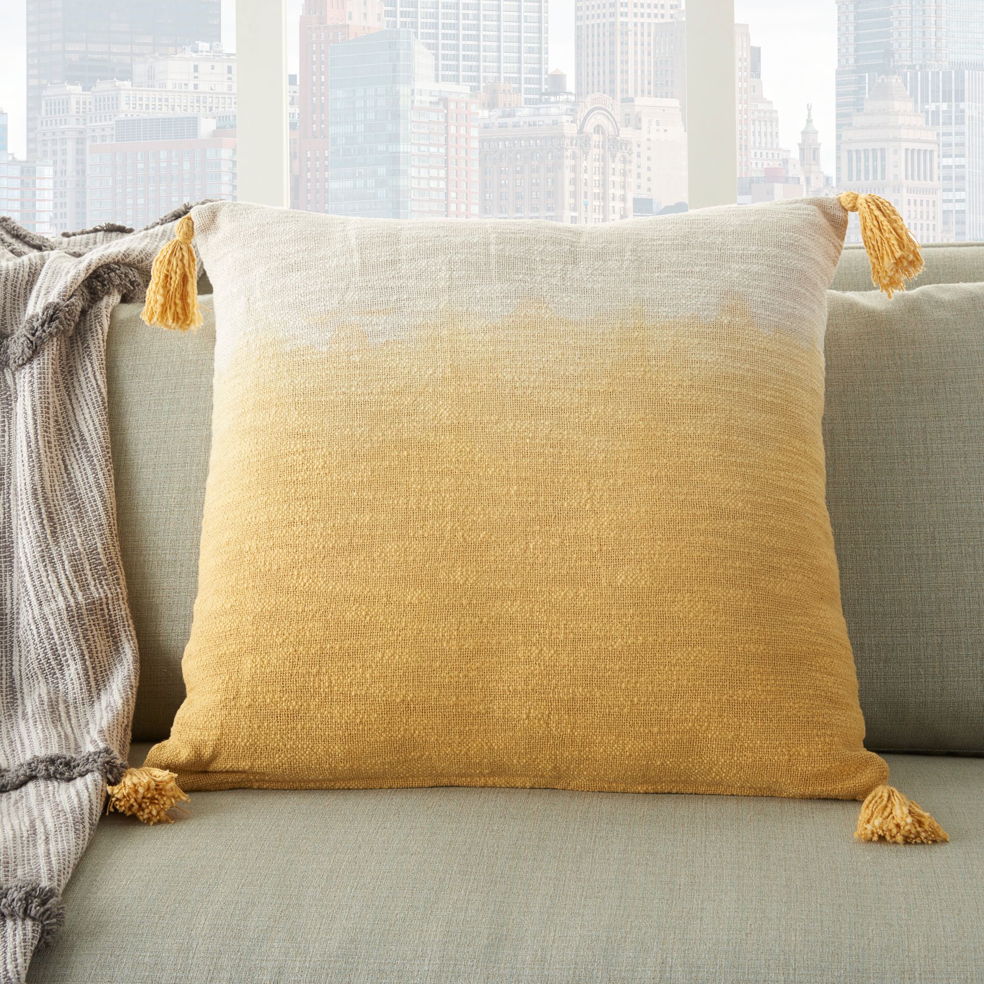 Mustard discount throw pillows