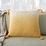 Life Styles Mustard Ombre Tassels 22" Square Throw Pillow