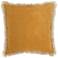 Life Styles Mustard Stonewash w/ Fringe 18" Square Pillow