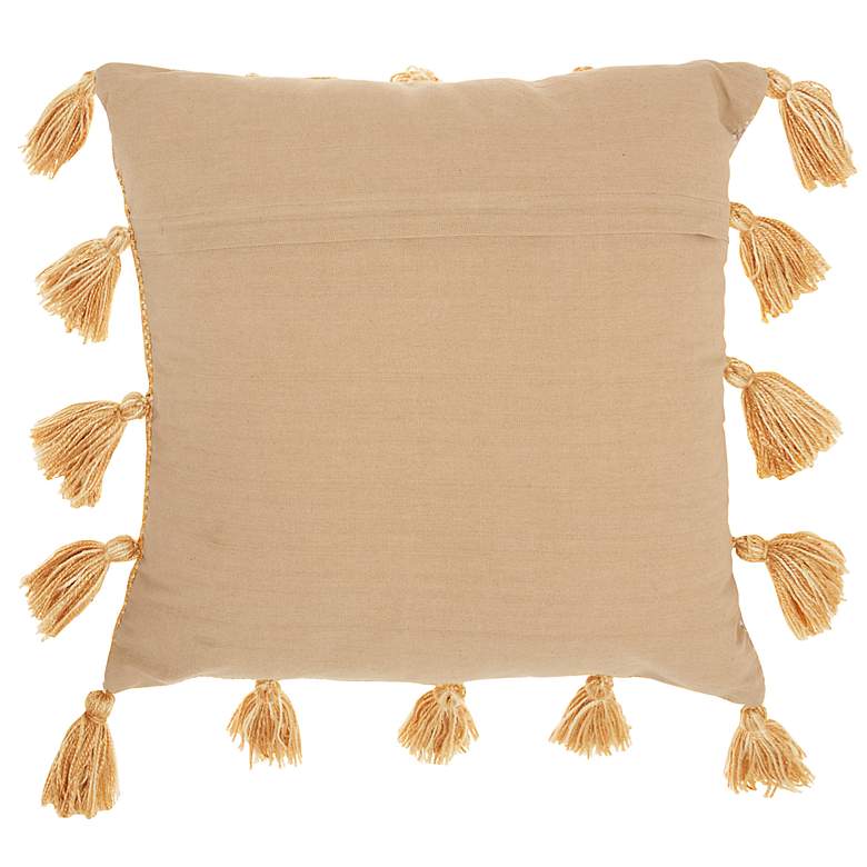 Image 4 Life Styles Mustard Tassels 18 inch Square Throw Pillow more views