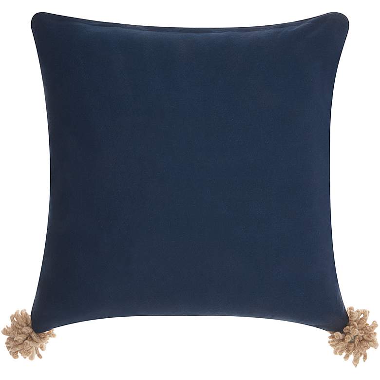 Image 2 Life Styles Natural Blue Knotted Burst 20 inch Square Pillow more views