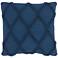 Life Styles Navy Diamond Lattice 18" Square Throw Pillow