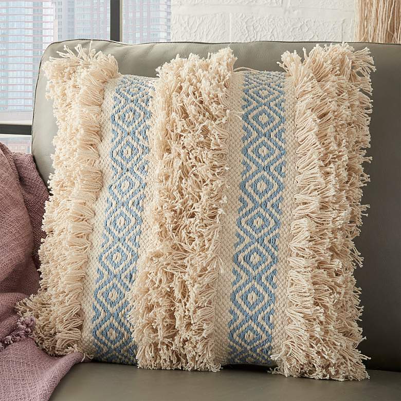Image 1 Life Styles Ocean Brown Diamond 18" Square Throw Pillow