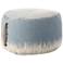 Life Styles Ocean Stonewash Fabric Drum Pouf Ottoman