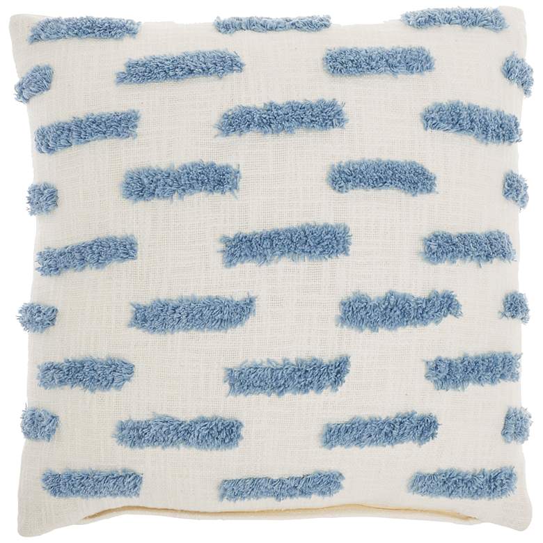 Image 2 Life Styles Ocean Tufted Lines 18" Square Throw Pillow