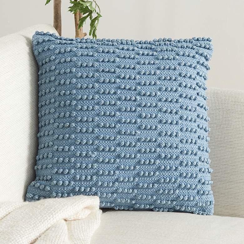 Image 1 Life Styles Ocean Woven Dot Stripes 18 inch Square Throw Pillow