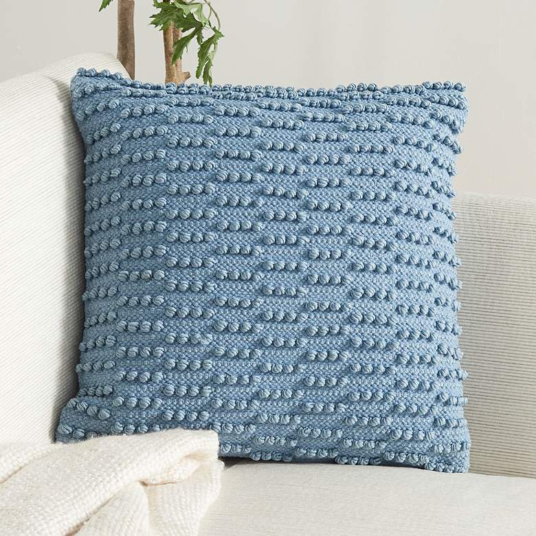 Image 1 Life Styles Ocean Woven Dot Stripes 18" Square Throw Pillow