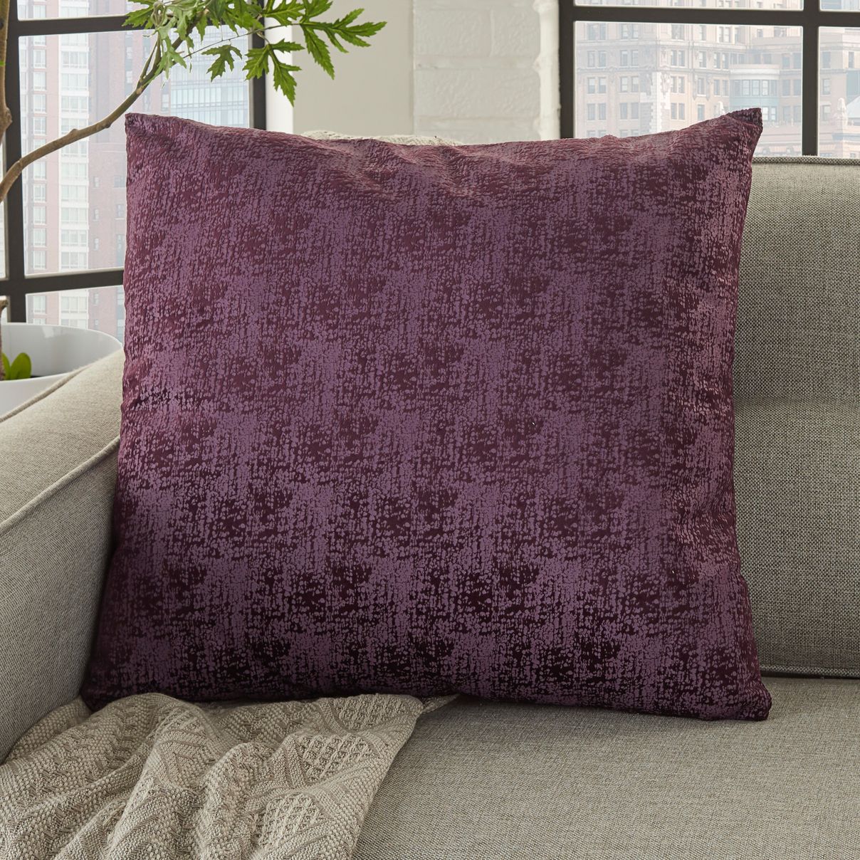 Plum purple throw clearance pillows