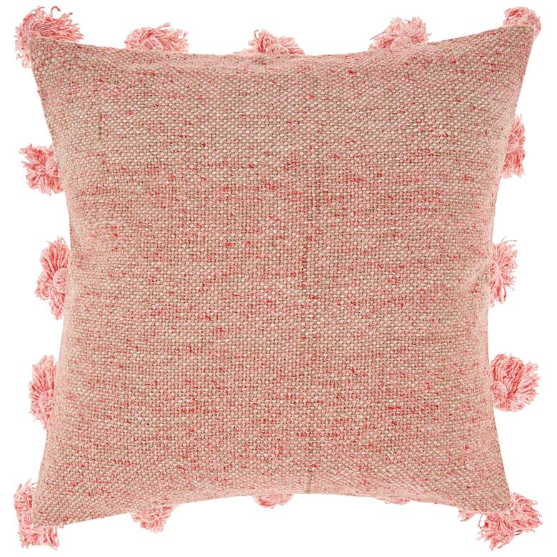 Image 1 Life Styles Rose Tassel Border 18 inch Square Throw Pillow