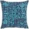 Life Styles Teal Distress Damask 22" Square Throw Pillow